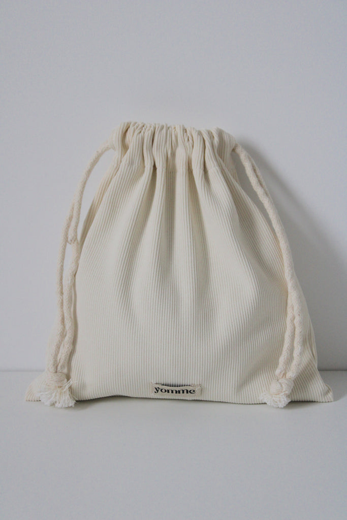 Pochon de rangement en coton beige