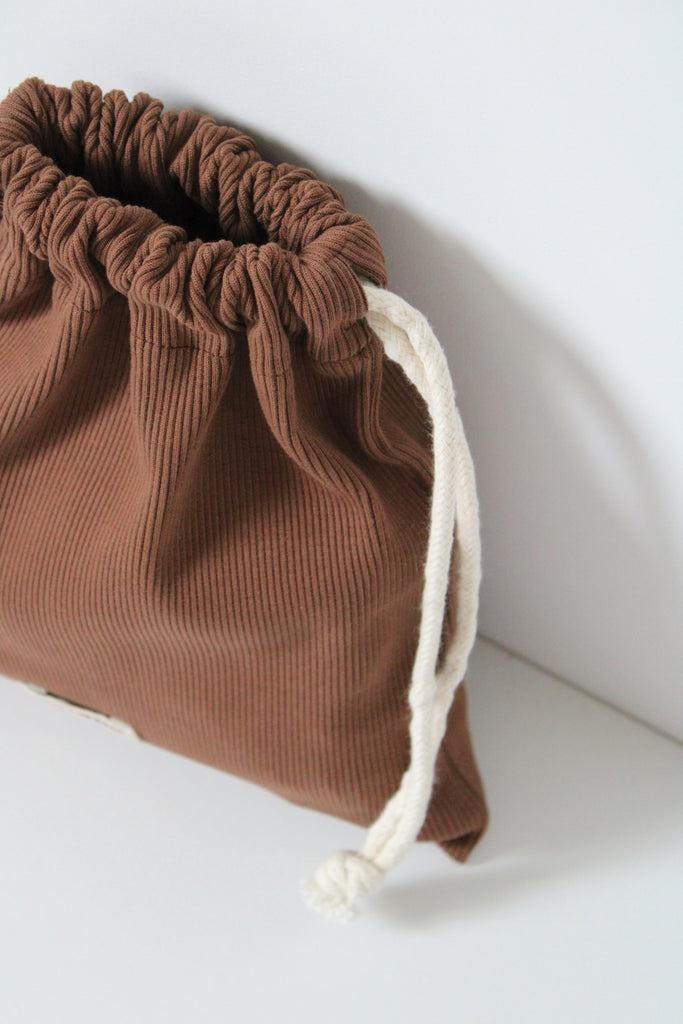 Pochon marron en coton bio