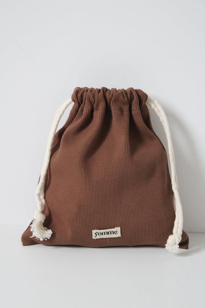 Pochon marron en coton bio