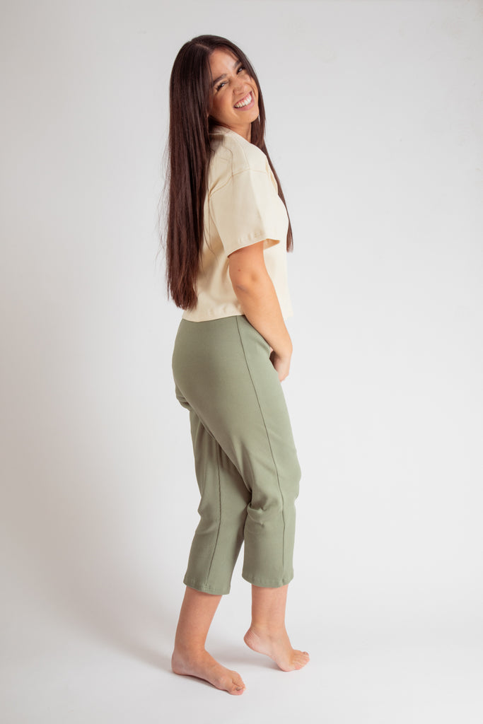 Ensemble côtelé homewear en coton biologique.