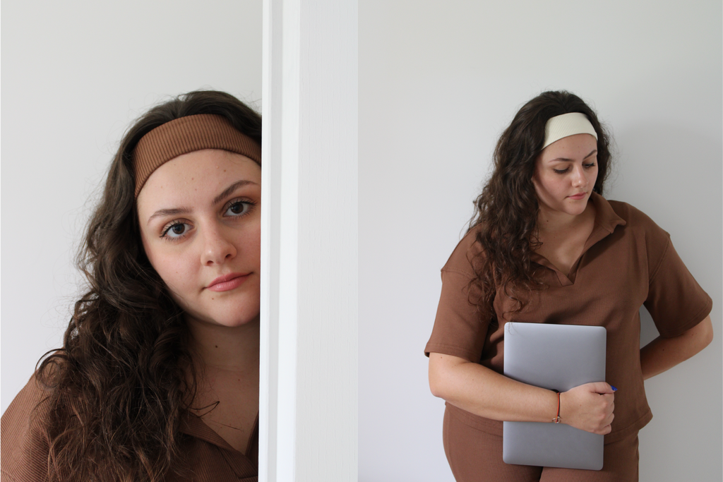 Bandeau pour les cheveux en coton bio. Fabriqué en France, il est agréable et ne glisse pas.